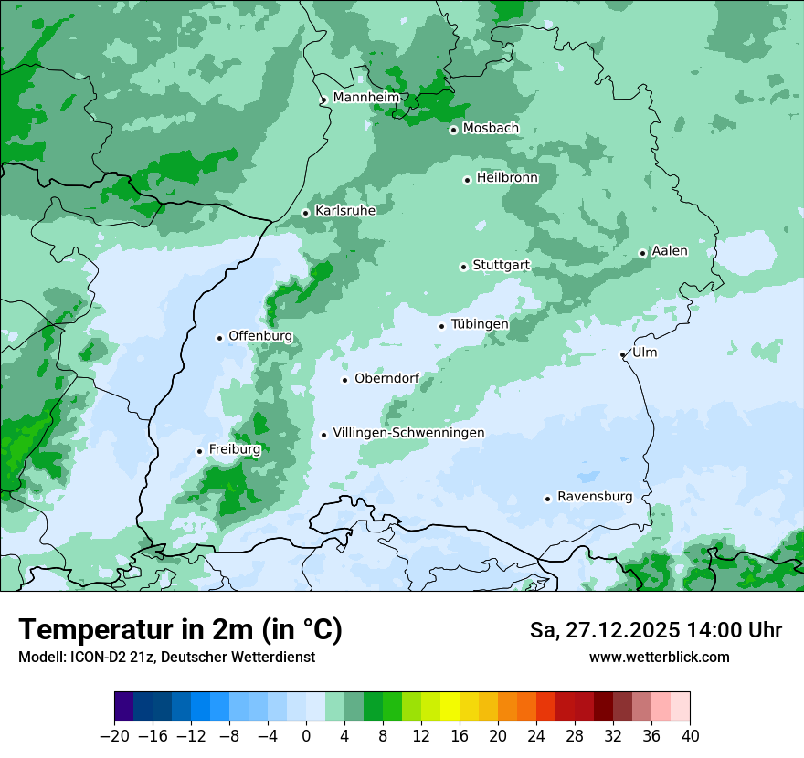 Modellkarten Temperatur