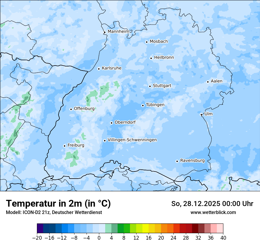 Modellkarten Temperatur