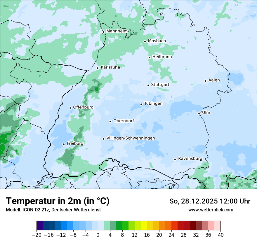 Modellkarten Temperatur