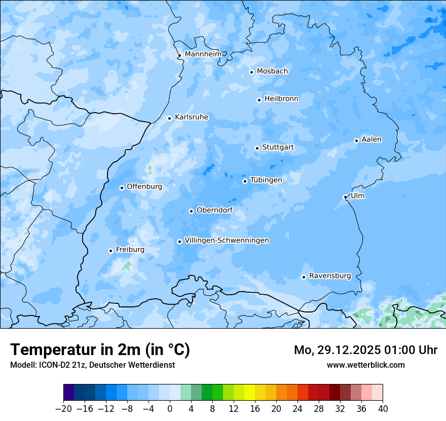 Modellkarten Temperatur
