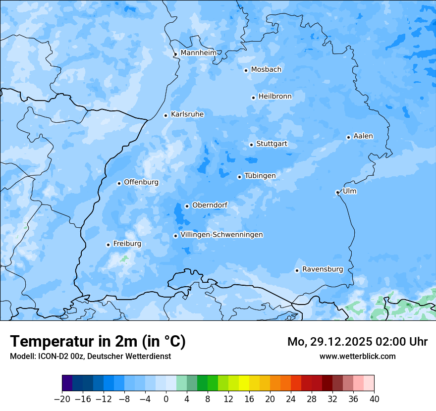 Modellkarten Temperatur