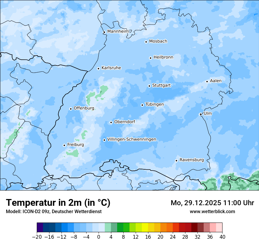 Modellkarten Temperatur