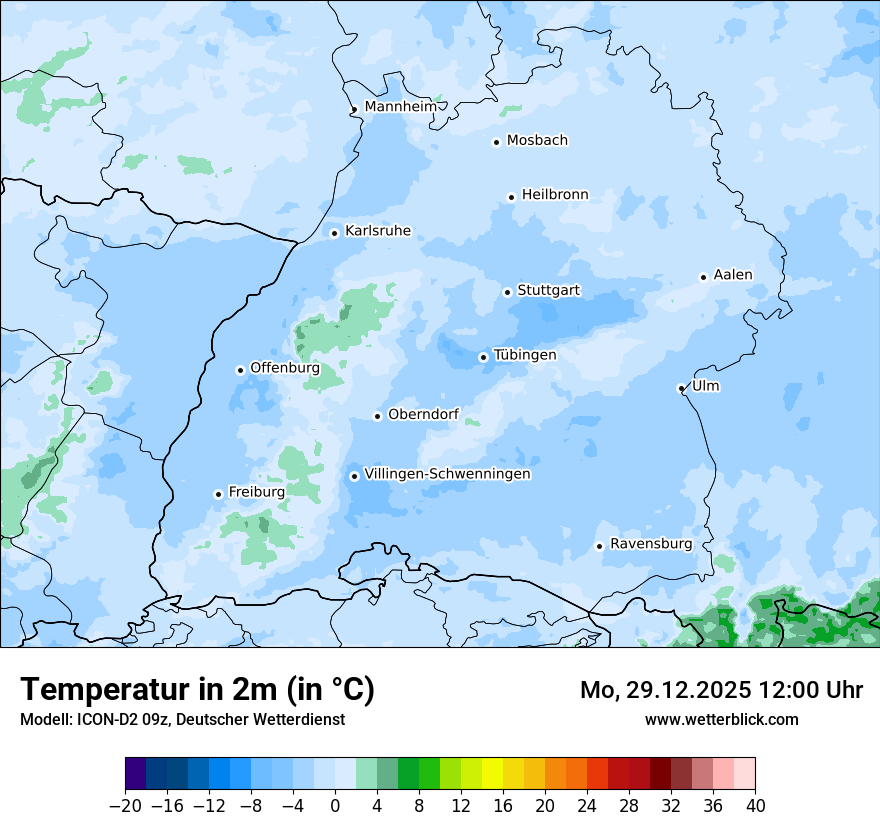 Modellkarten Temperatur