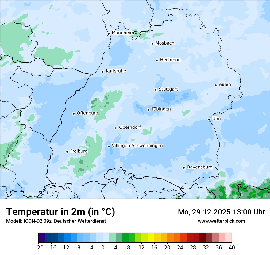 Modellkarten Temperatur