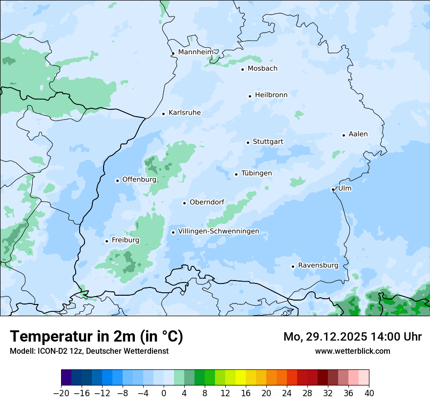 Modellkarten Temperatur