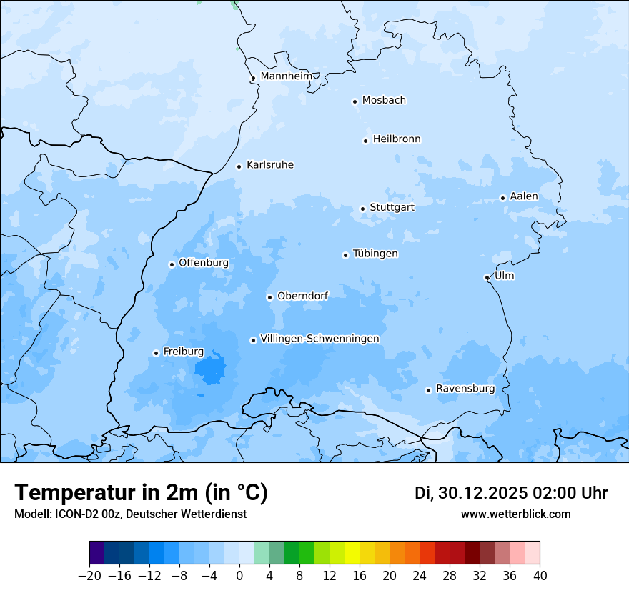 Modellkarten Temperatur