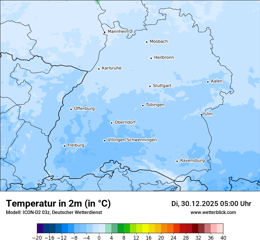 Modellkarten Temperatur