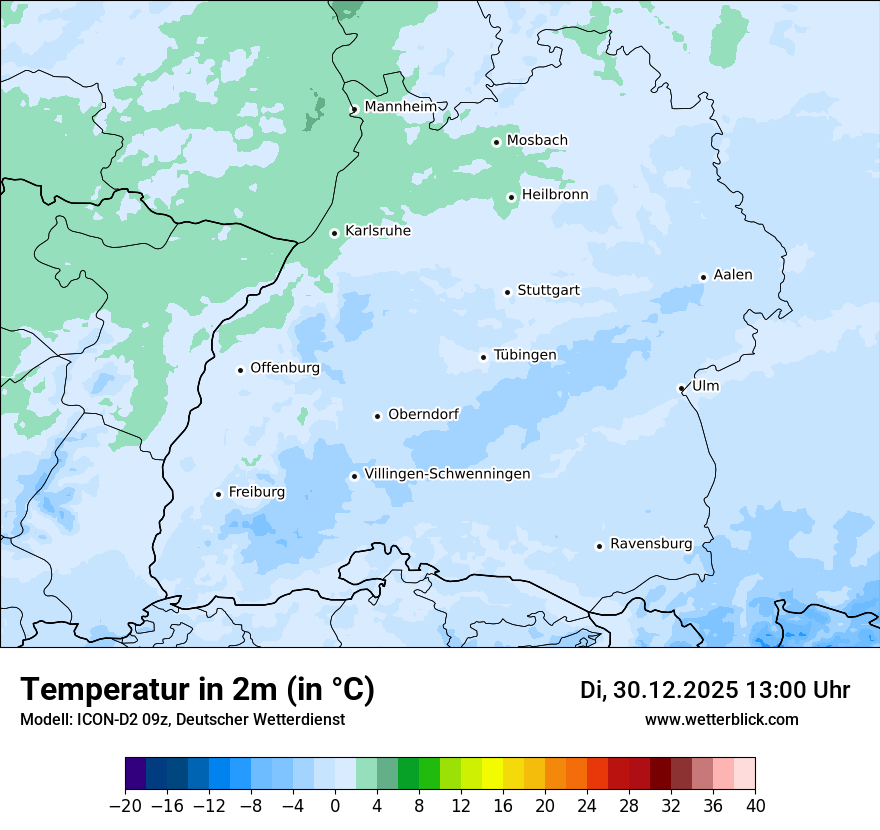 Modellkarten Temperatur