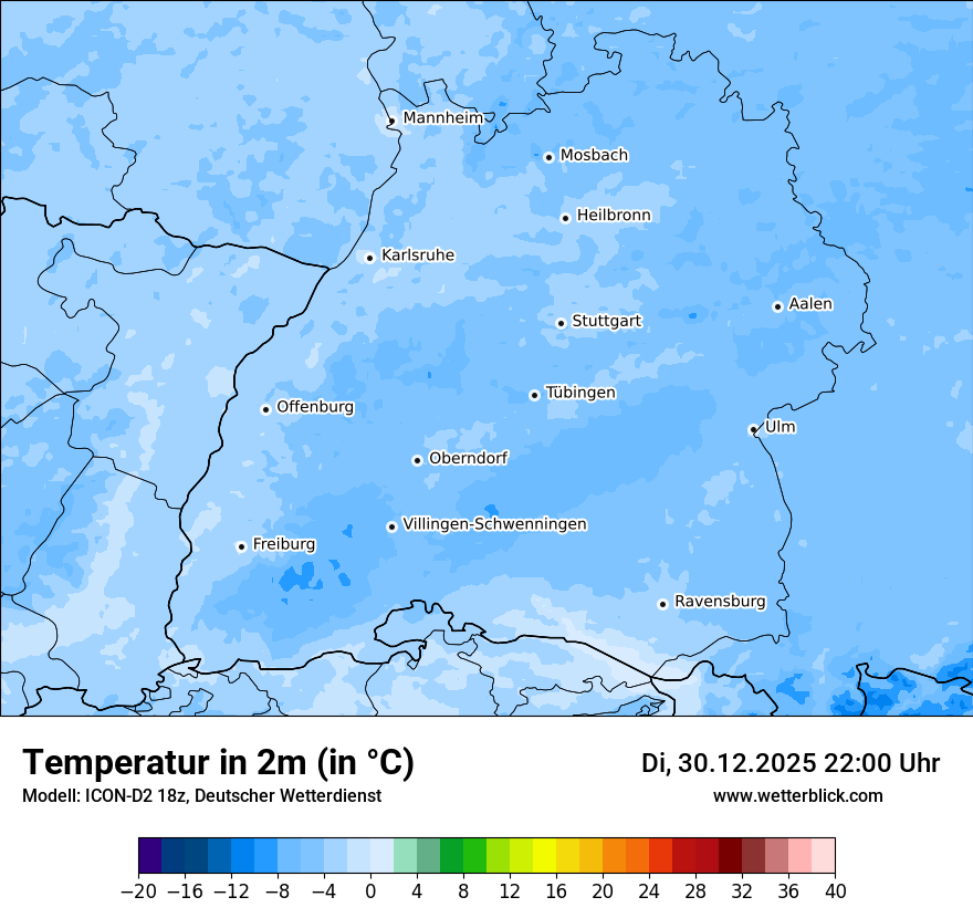 Modellkarten Temperatur