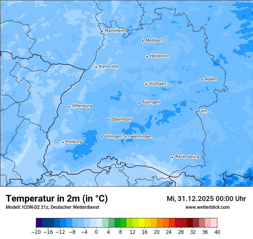 Modellkarten Temperatur