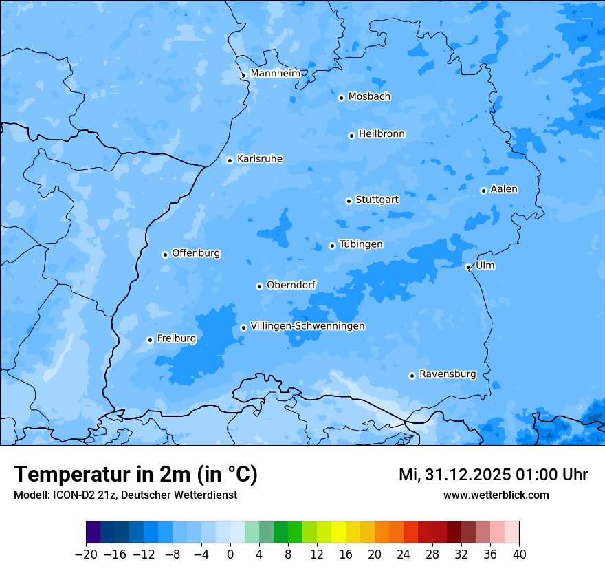 Modellkarten Temperatur