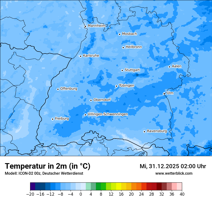 Modellkarten Temperatur