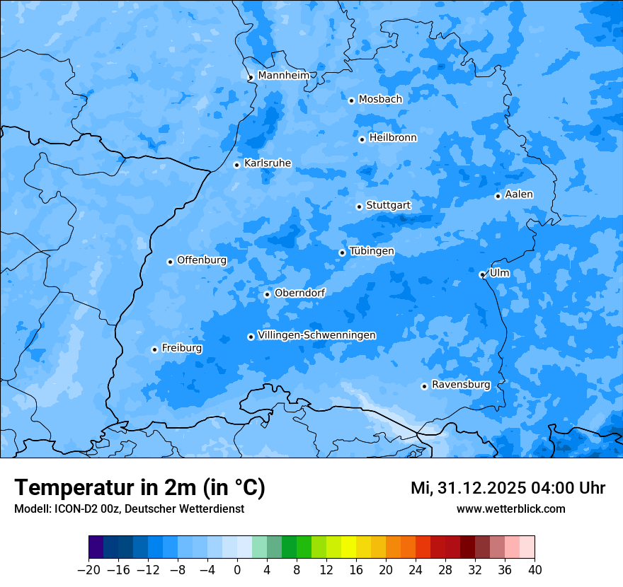 Modellkarten Temperatur