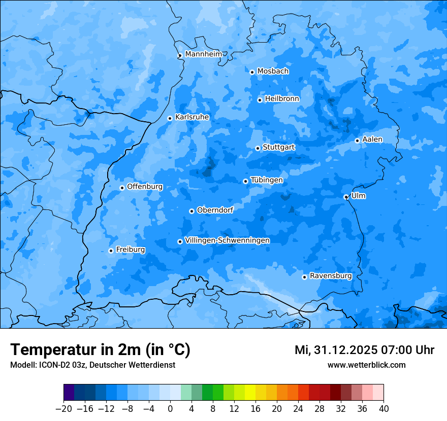 Modellkarten Temperatur
