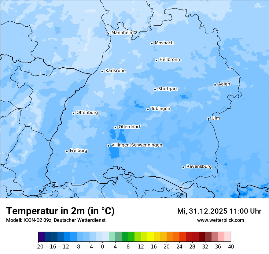 Modellkarten Temperatur