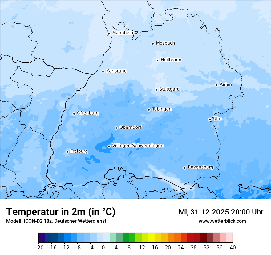Modellkarten Temperatur
