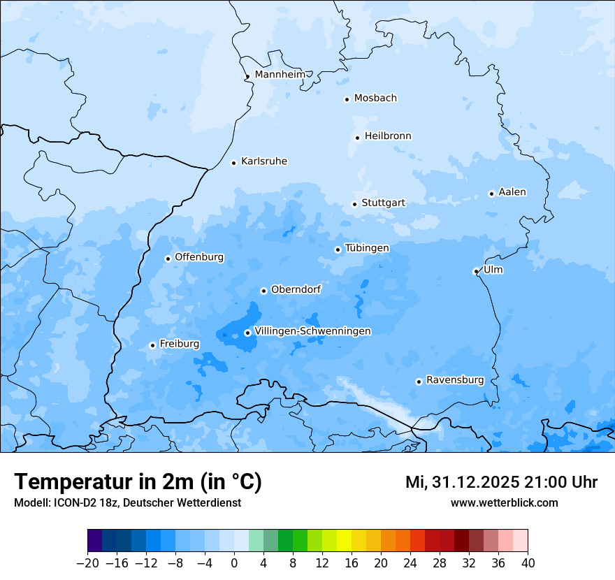 Modellkarten Temperatur