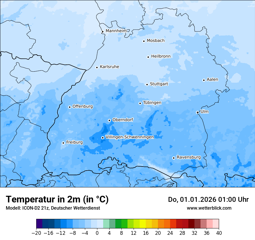 Modellkarten Temperatur