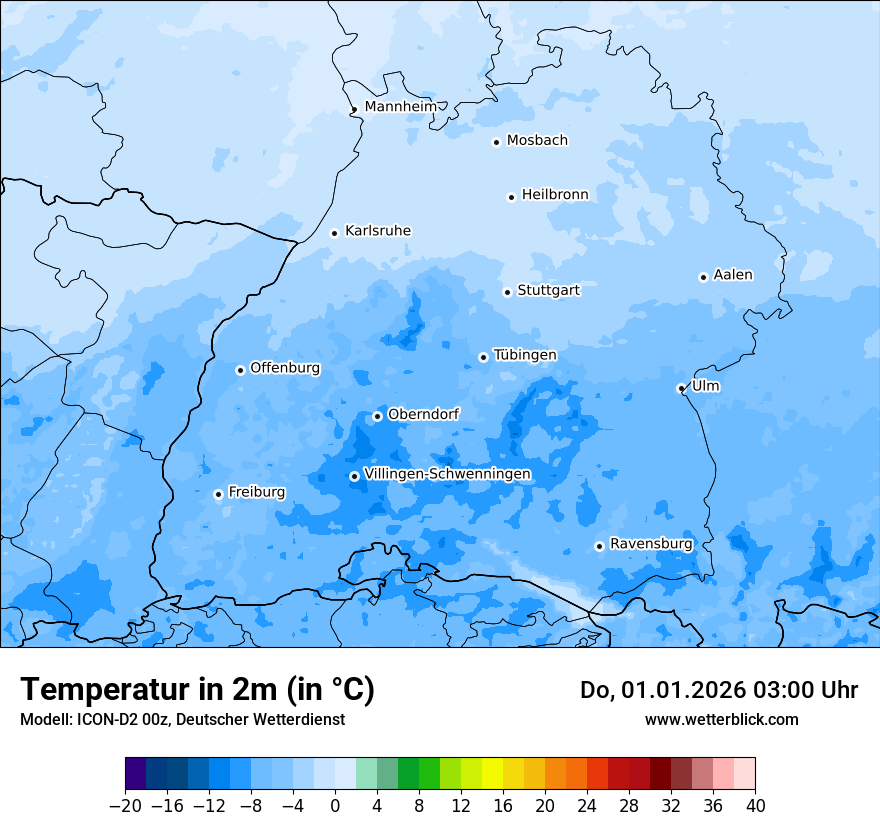 Modellkarten Temperatur