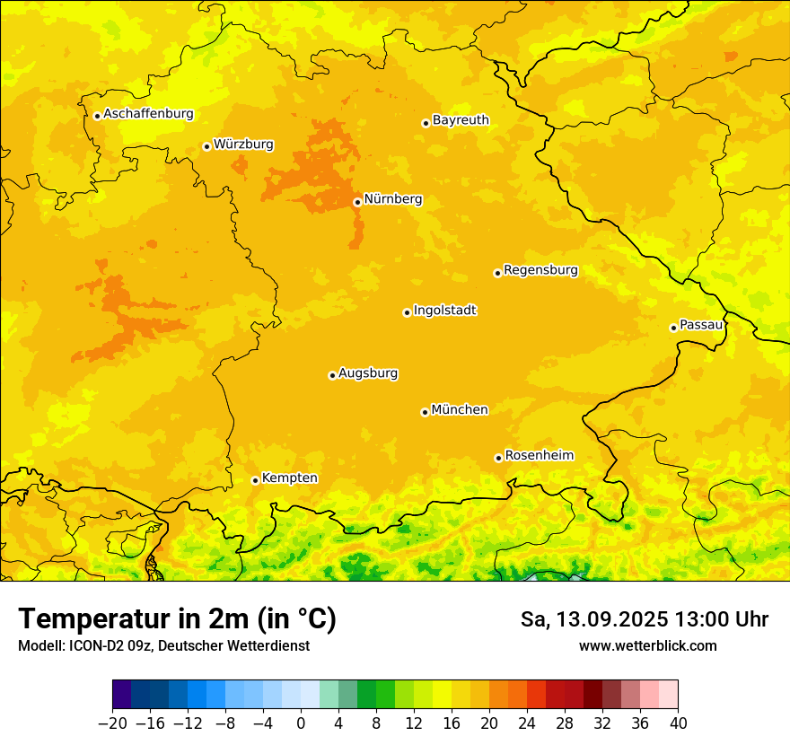 Modellkarten Temperatur
