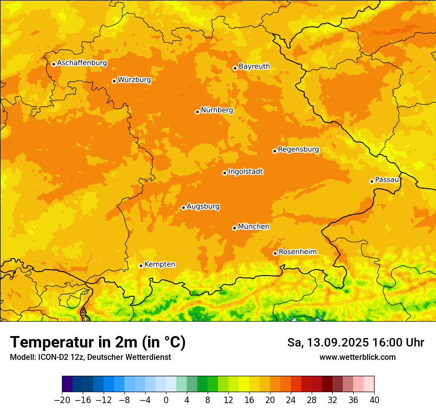 Modellkarten Temperatur