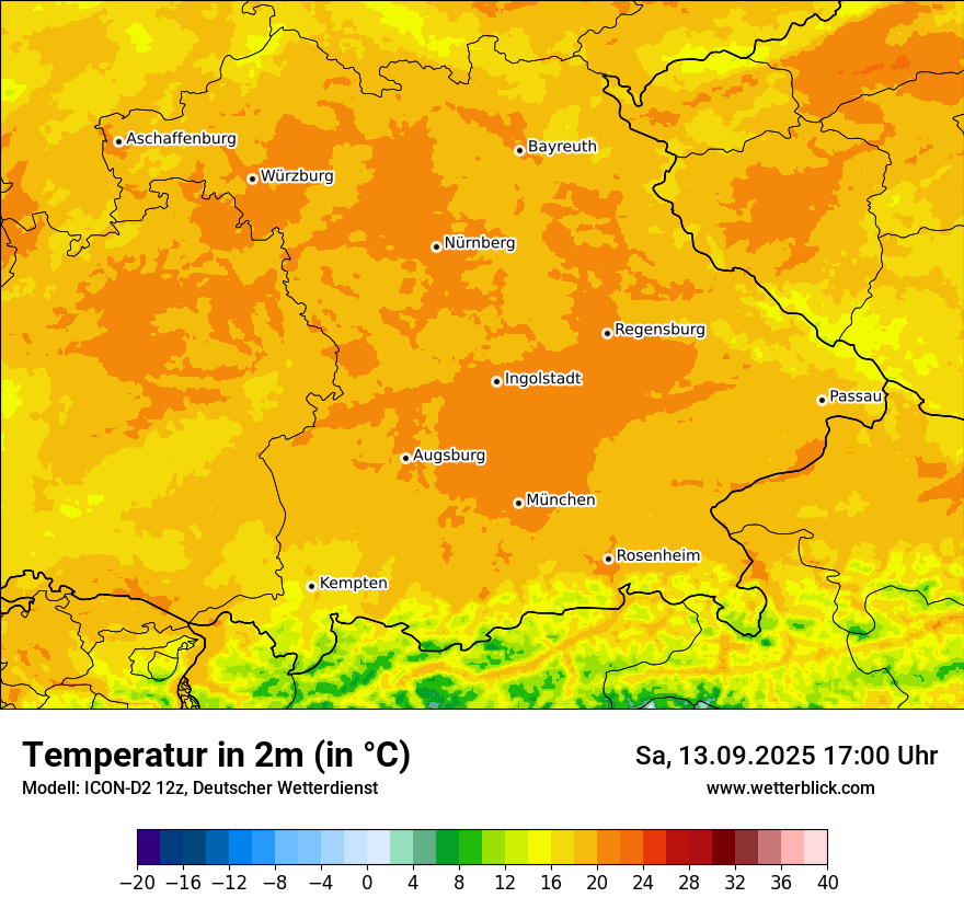 Modellkarten Temperatur