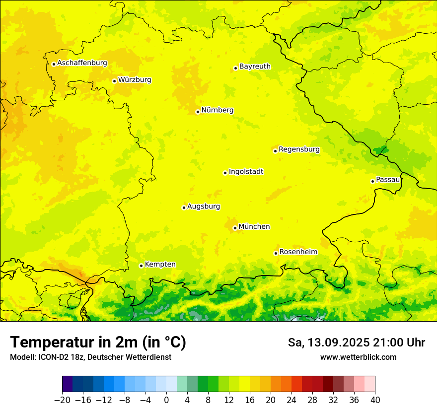 Modellkarten Temperatur