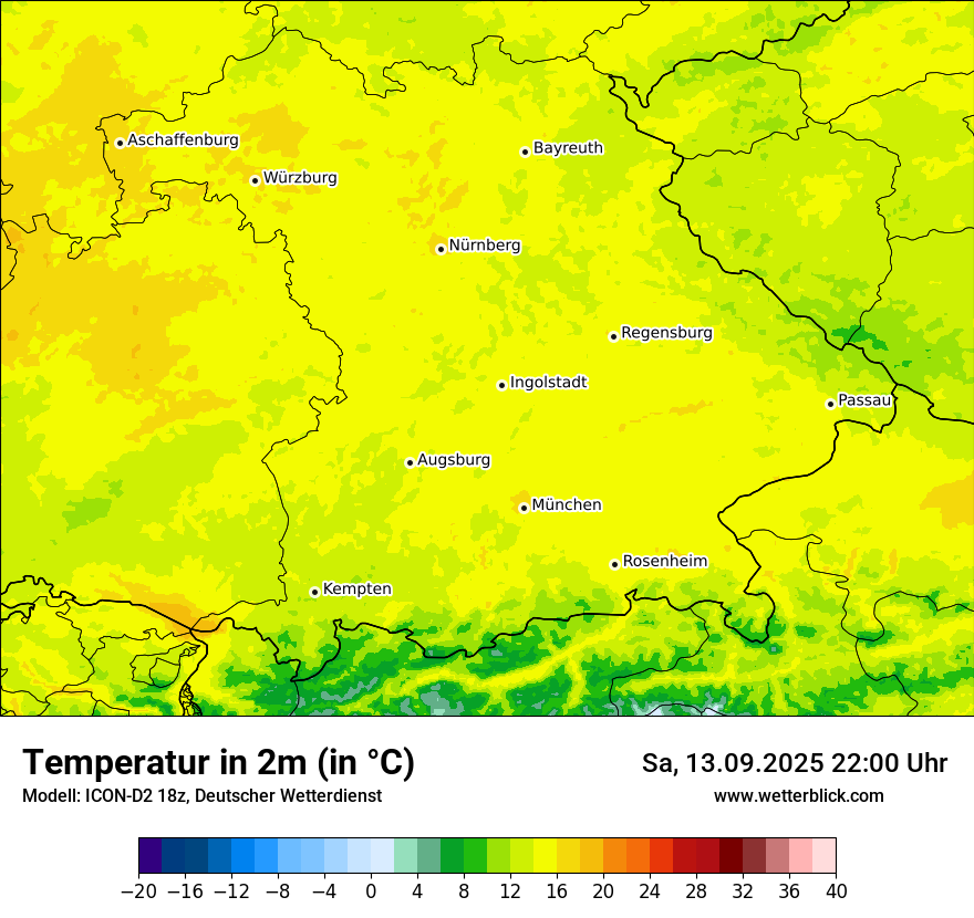 Modellkarten Temperatur