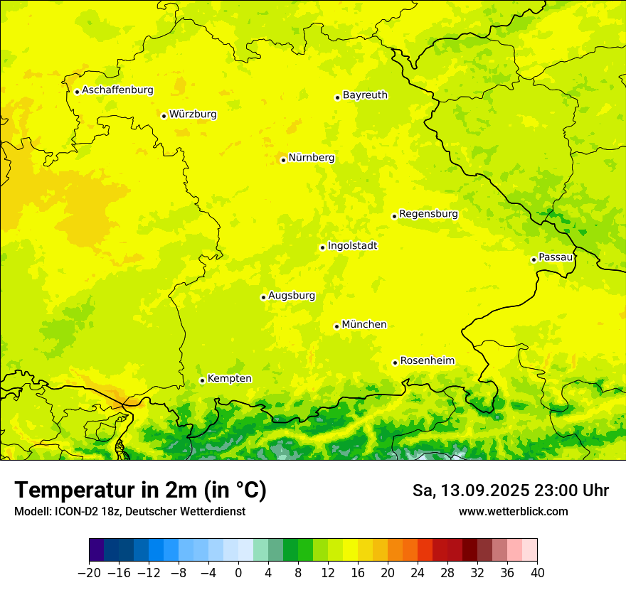 Modellkarten Temperatur