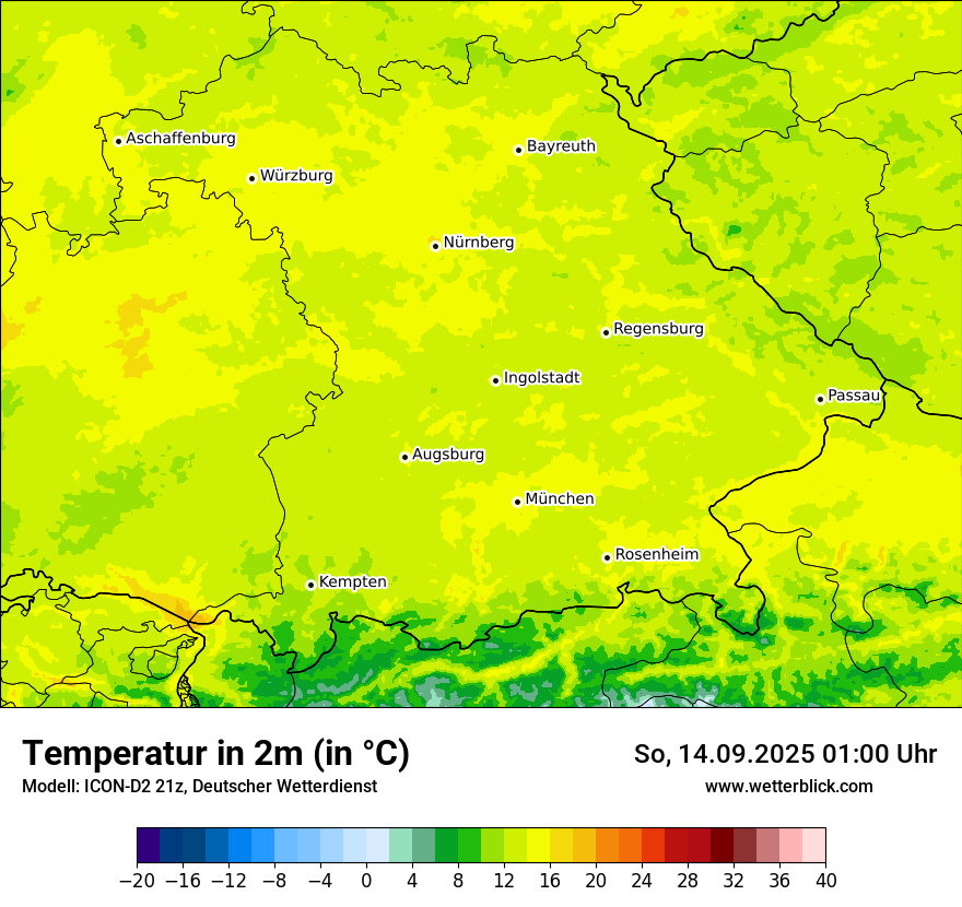 Modellkarten Temperatur