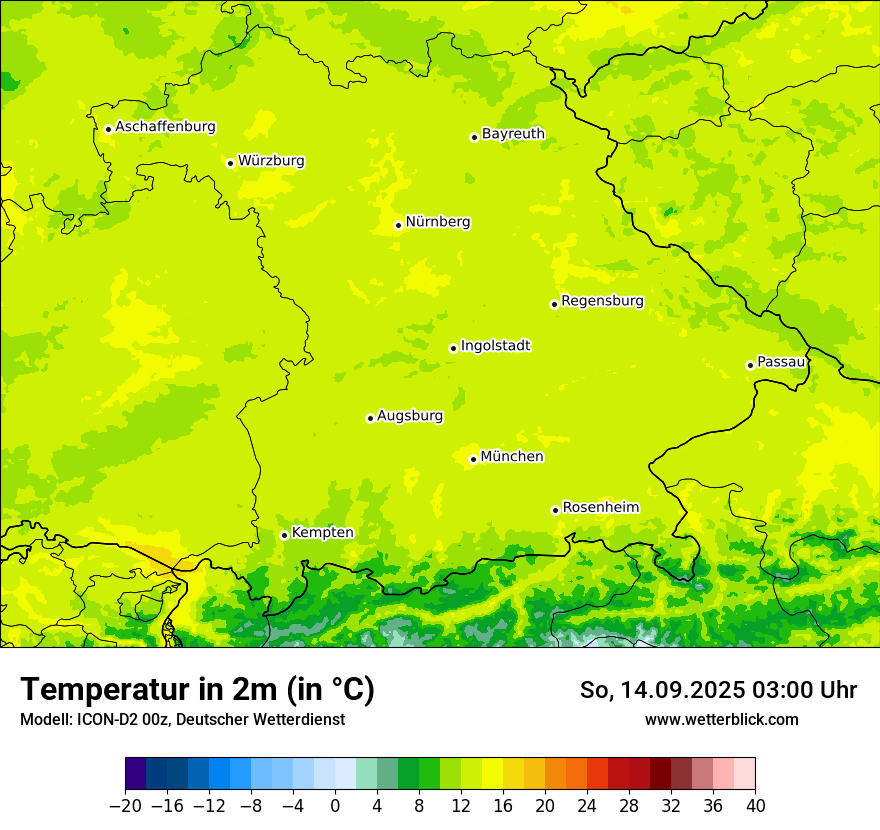 Modellkarten Temperatur