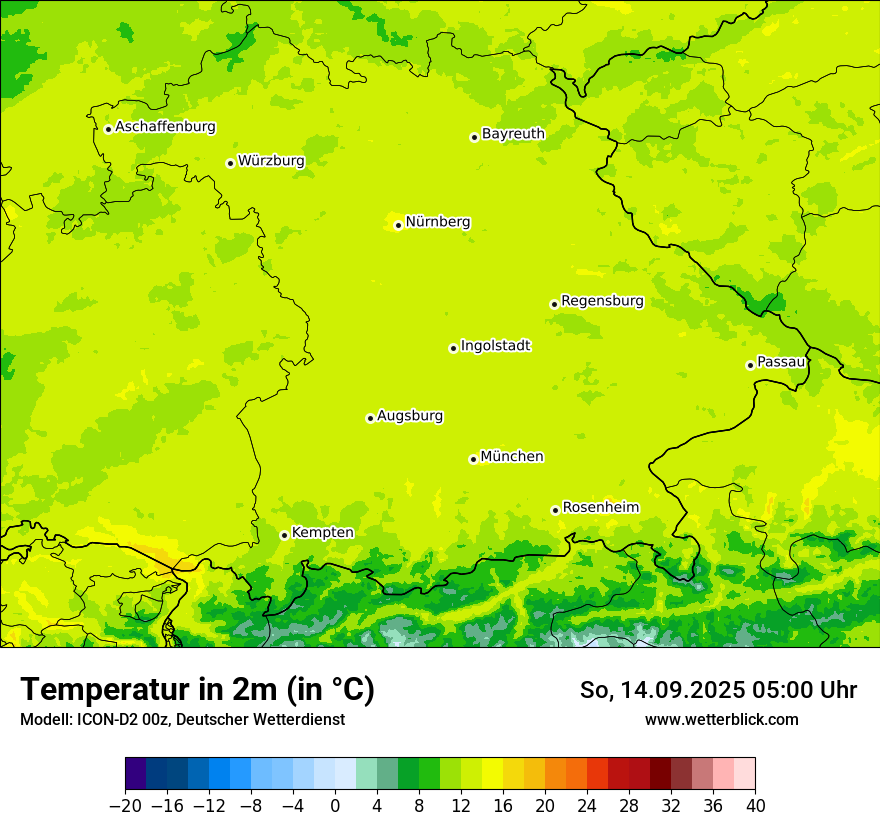 Modellkarten Temperatur