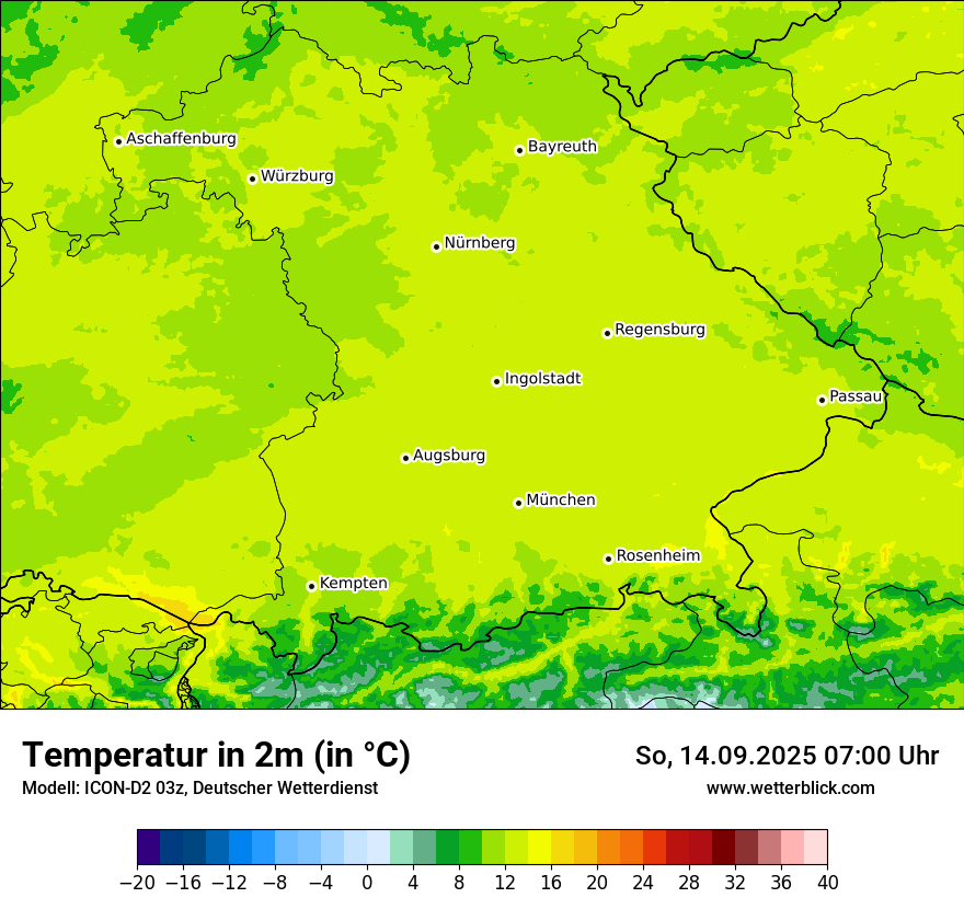 Modellkarten Temperatur