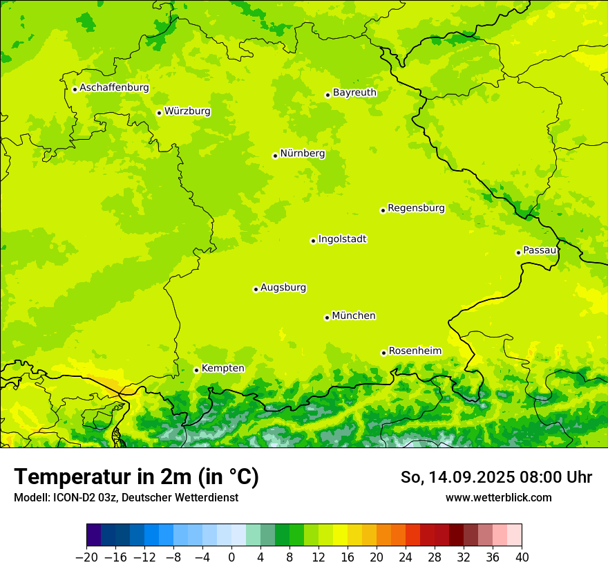 Modellkarten Temperatur