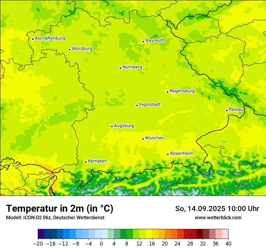 Modellkarten Temperatur