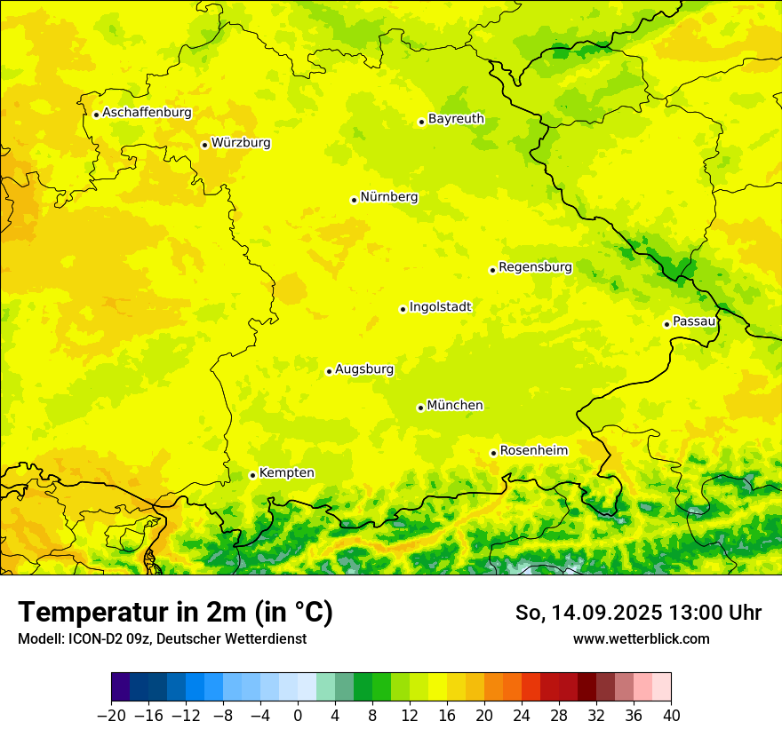 Modellkarten Temperatur