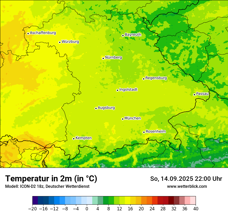 Modellkarten Temperatur