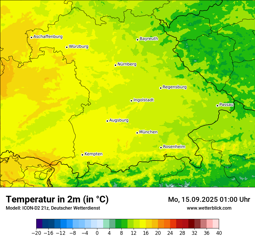 Modellkarten Temperatur