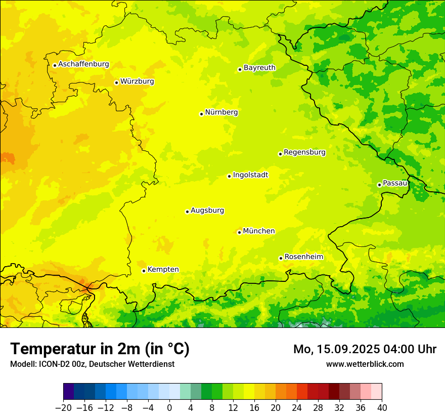 Modellkarten Temperatur