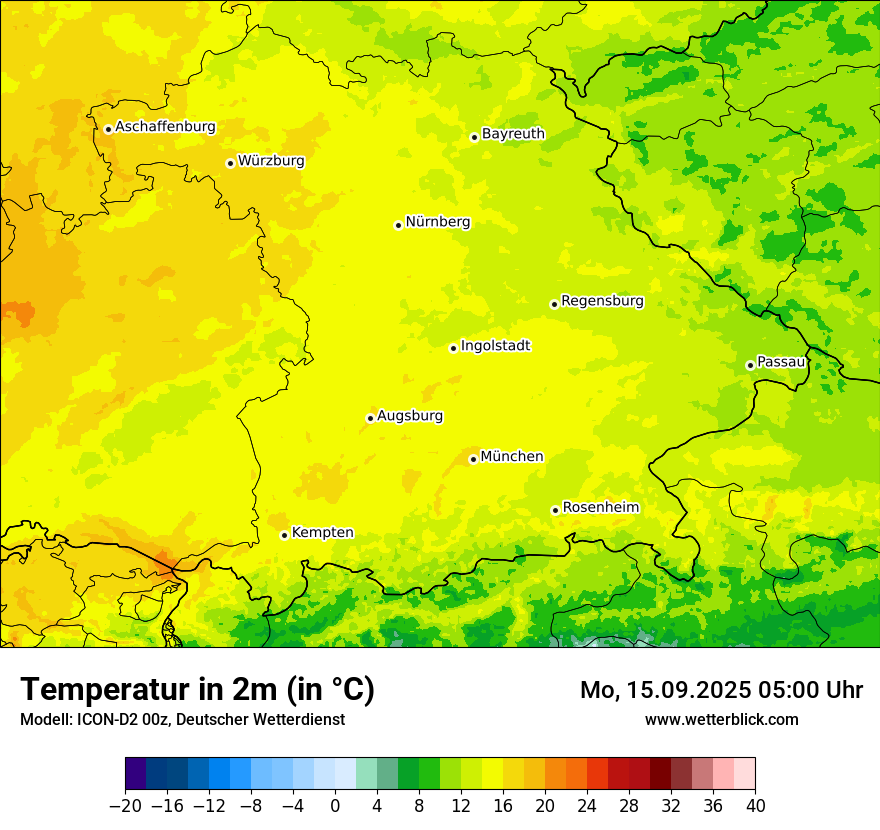 Modellkarten Temperatur