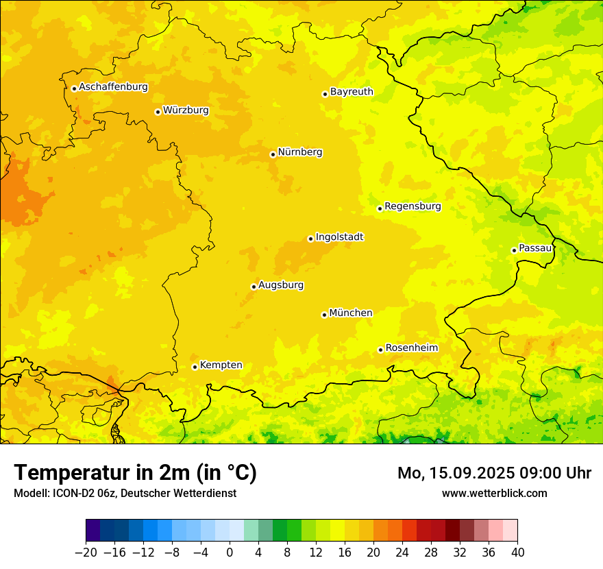 Modellkarten Temperatur