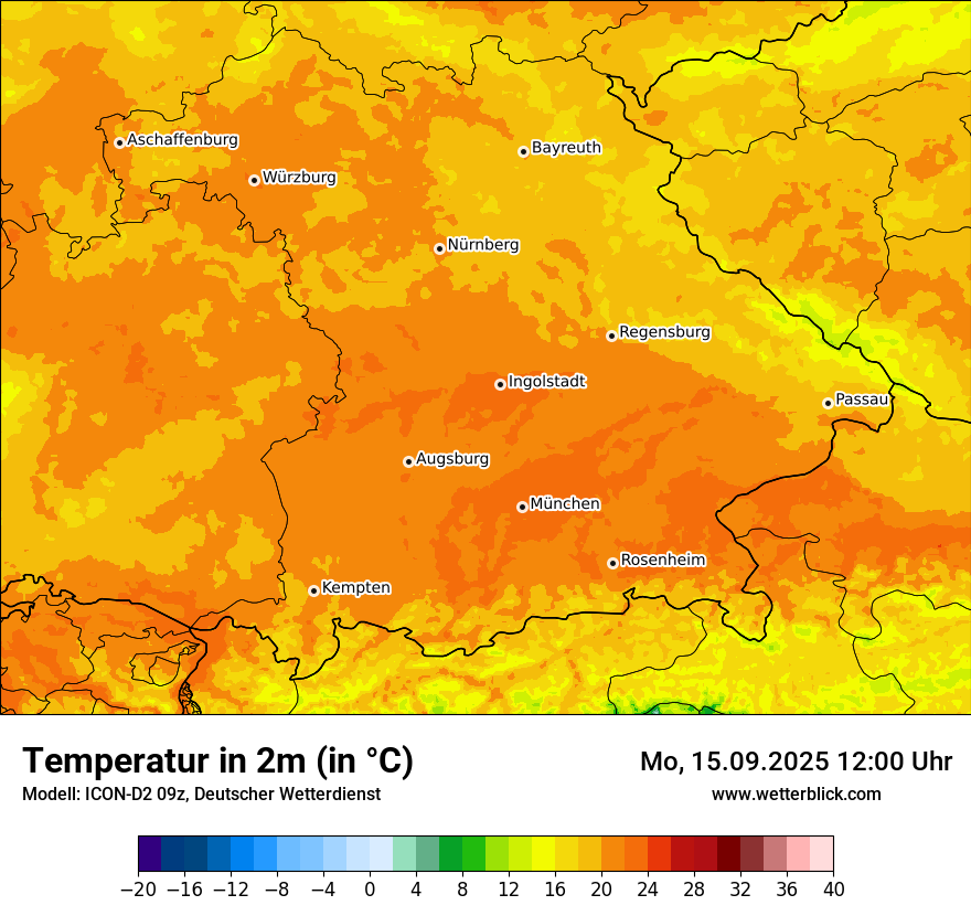 Modellkarten Temperatur