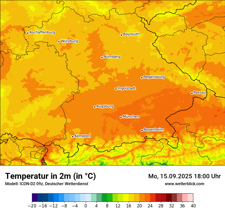 Modellkarten Temperatur