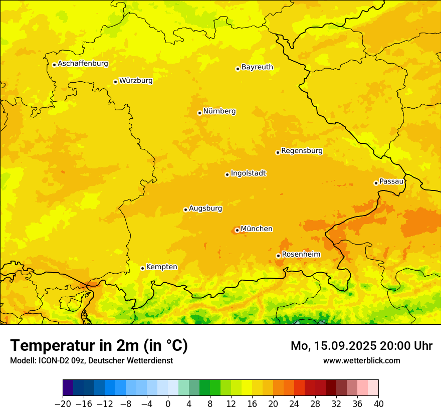 Modellkarten Temperatur