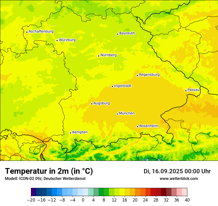 Modellkarten Temperatur