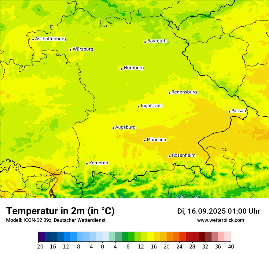 Modellkarten Temperatur