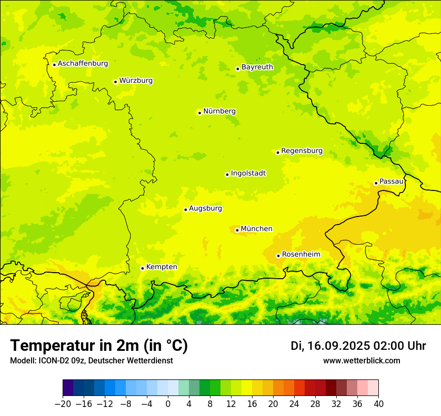 Modellkarten Temperatur