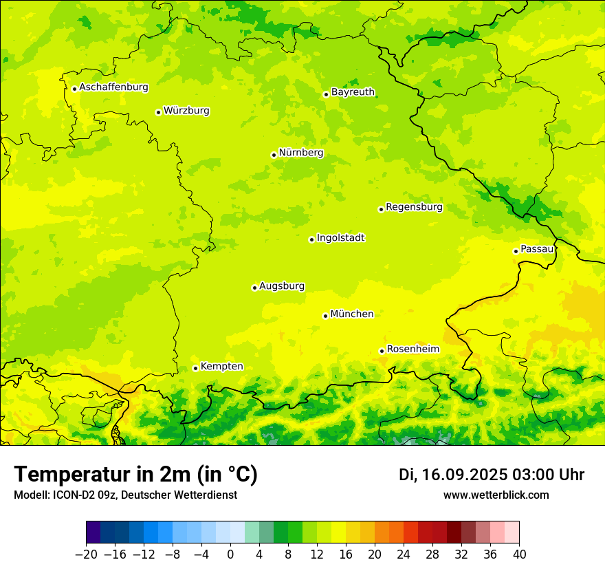 Modellkarten Temperatur