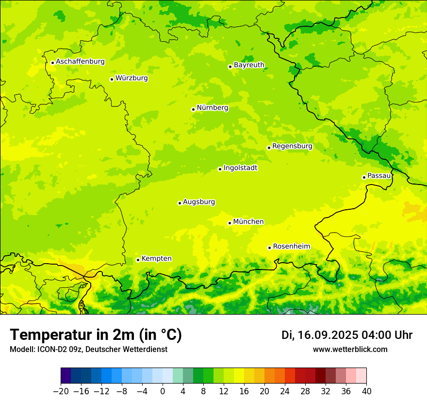 Modellkarten Temperatur
