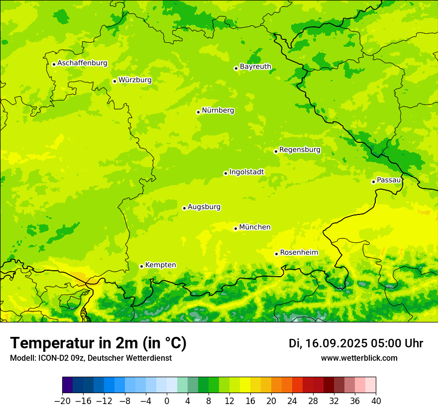 Modellkarten Temperatur